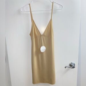 SNDYS Tan Mini Slip Dress Size S